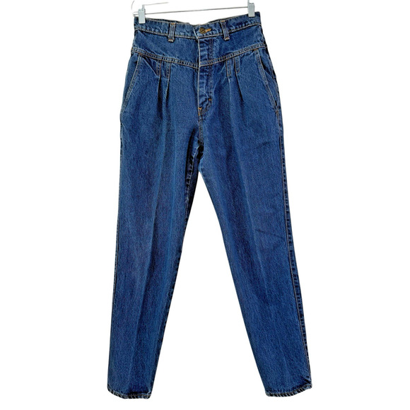 Vintage 80s Palmettos Yoked Jeans Size 11 Tapered Leg Bareback Retro Chic Grunge - Picture 1 of 10